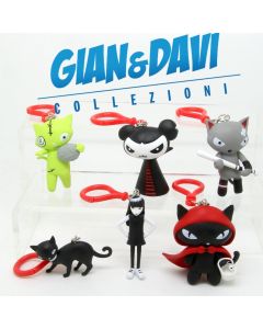 Emily the Strange Bag Clip Serie completa 6 Personaggi