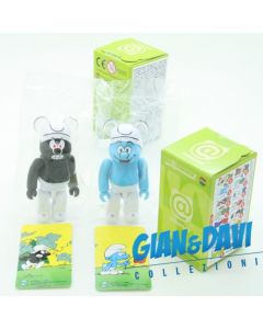The Smurfs Medicom Toy Be@rbrick Serie 49 Coppia Normale e Nero