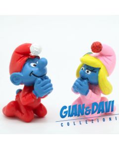 The Smurfs Schleich 5.1910 + 5.1911 Praying Smurfette & Smurf PO82LGOQ