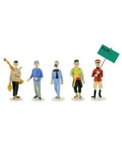 Tintin Figurines en Alliage Carte de Vœux 1972 46524-46528 Serie 10 Complete