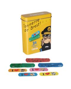 Tintin cartoleria 16019 Yellow metal box with Tintin plasters