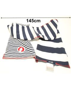 Tintin Striped Scarf 81-278-069-6A Marine Blue White