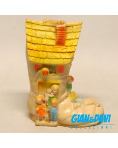 Vintage Sanitoy Old Woman Who Lived In A Shoe Coin Bank Nursery Rhyme 24cm