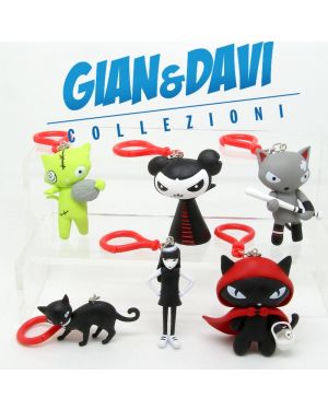 Emily the Strange Bag Clip Serie completa 6 Personaggi