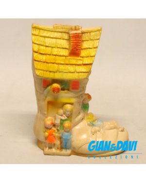 Vintage Sanitoy Old Woman Who Lived In A Shoe Coin Bank Nursery Rhyme 24cm